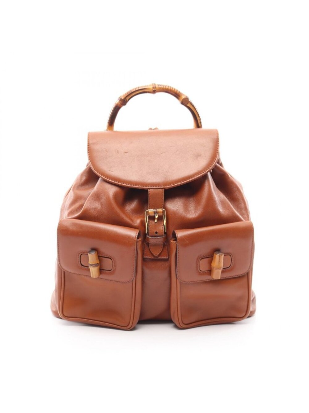 Gucci Backpack Bamboo 003 Brown Leather